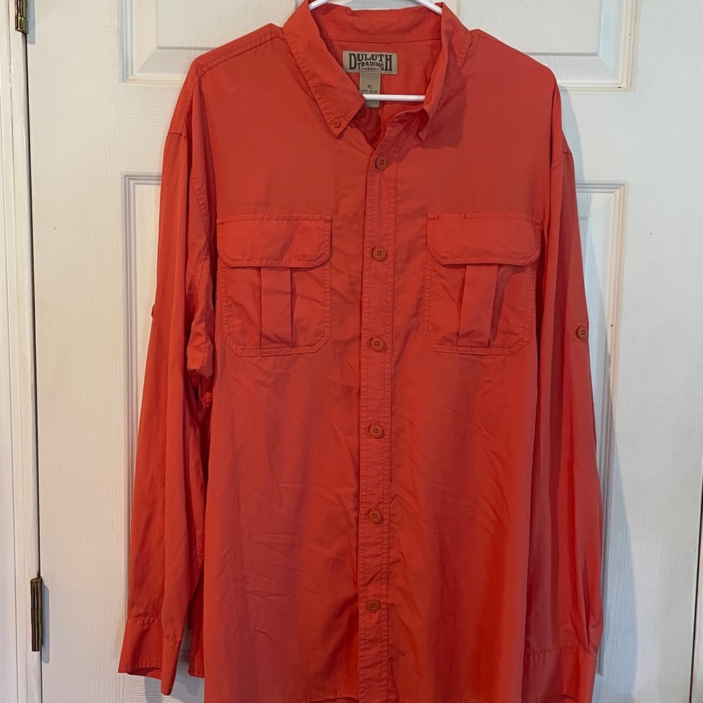 Duluth Trading Co. Size XL Vibrant Orange Shirt